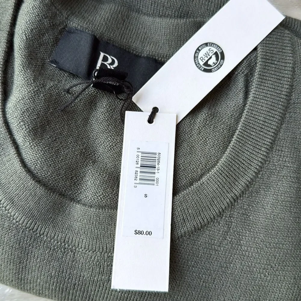 BANANA REPUBLIC ITALIAN‎ MERINO CREW-NECK SWEATER grey size Small NWT